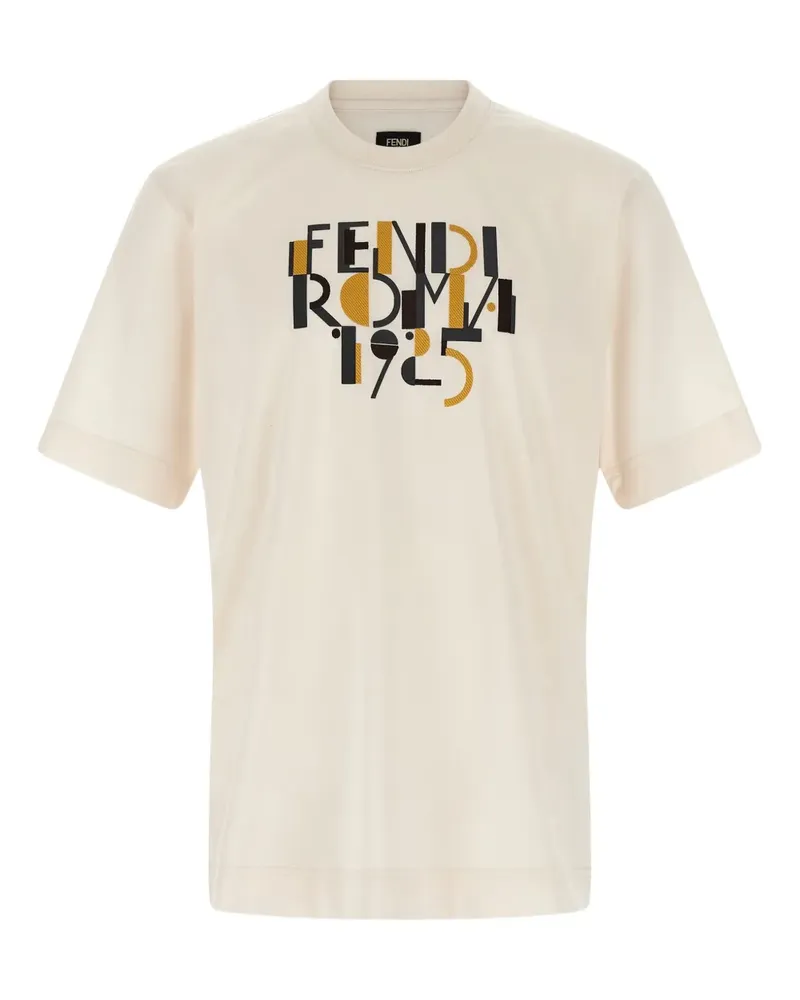Fendi Roma 1925 T-Shirt mit Print - Nude Nude