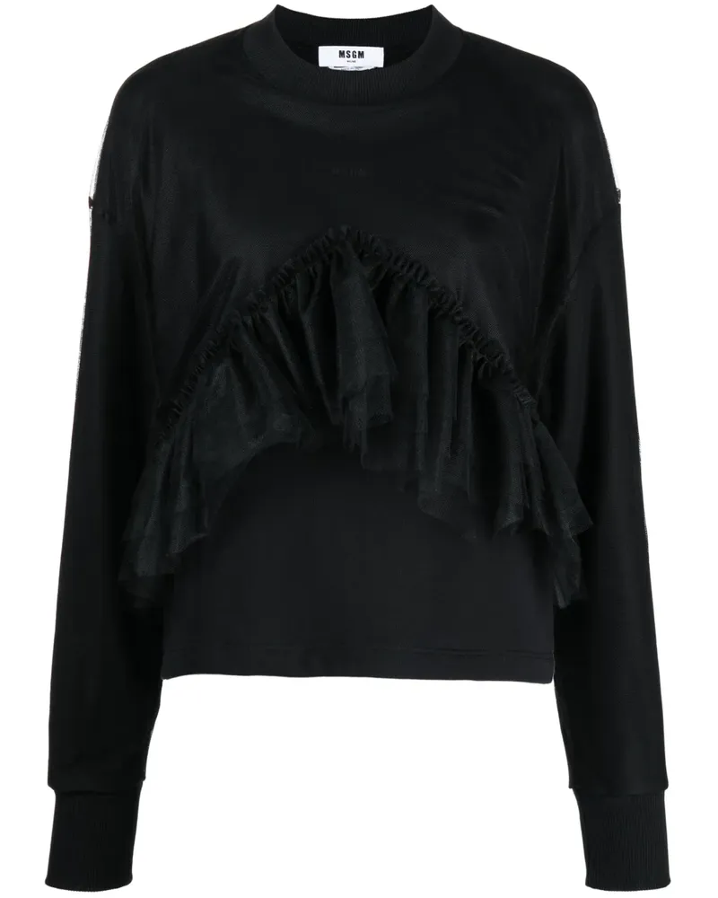 MSGM Hemd mit Rüschen - Schwarz Schwarz
