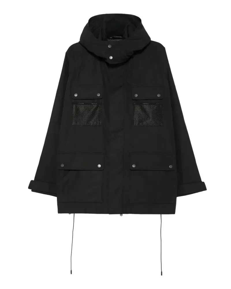 Junya Watanabe Kapuzenmantel mit Taschen - Schwarz Schwarz