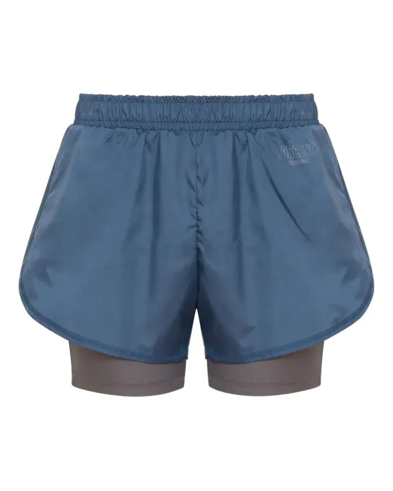 Moschino Shorts im Layering-Look mit Logo - Blau Blau