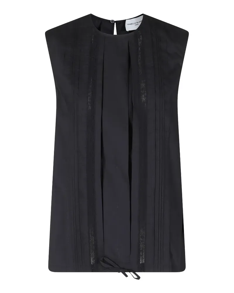 Isabelle Blanche lace-trim pintuck-detail blouse - Schwarz Schwarz