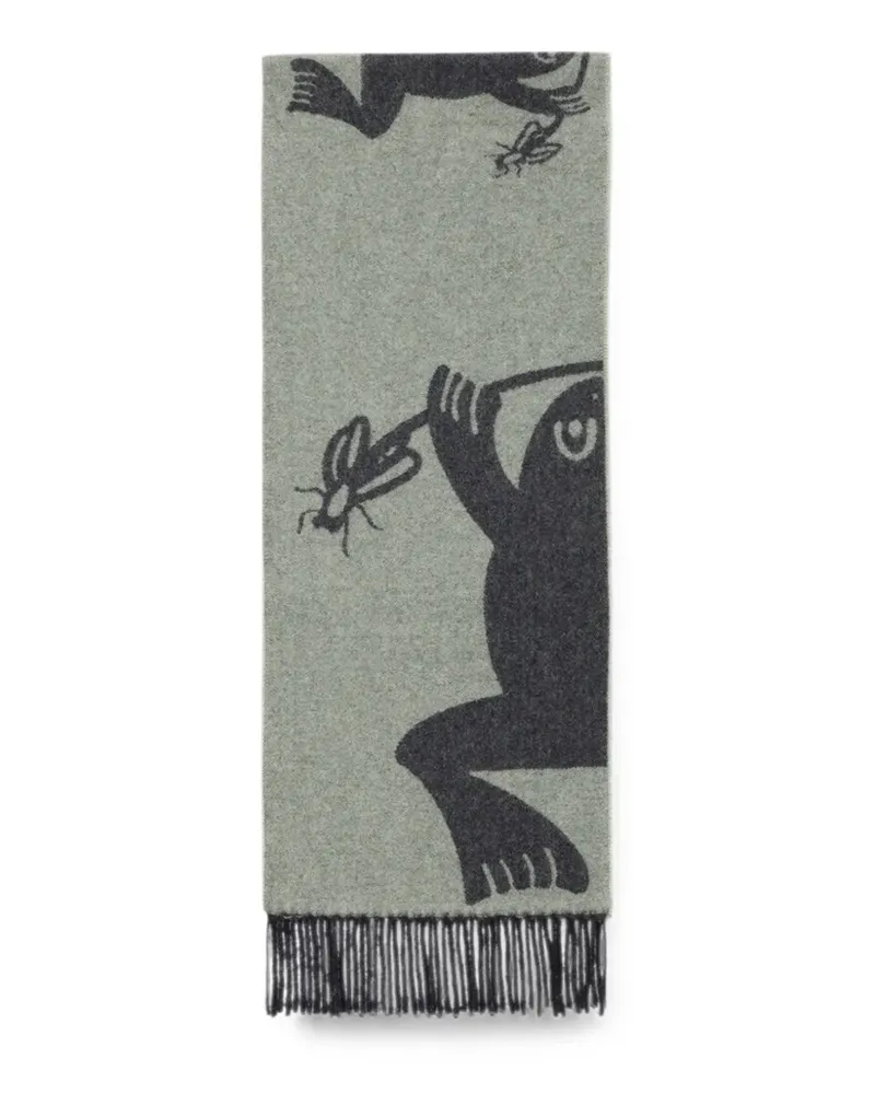 Henrik Vibskov Bug Press jacquard-knit scarf - Grau Grau