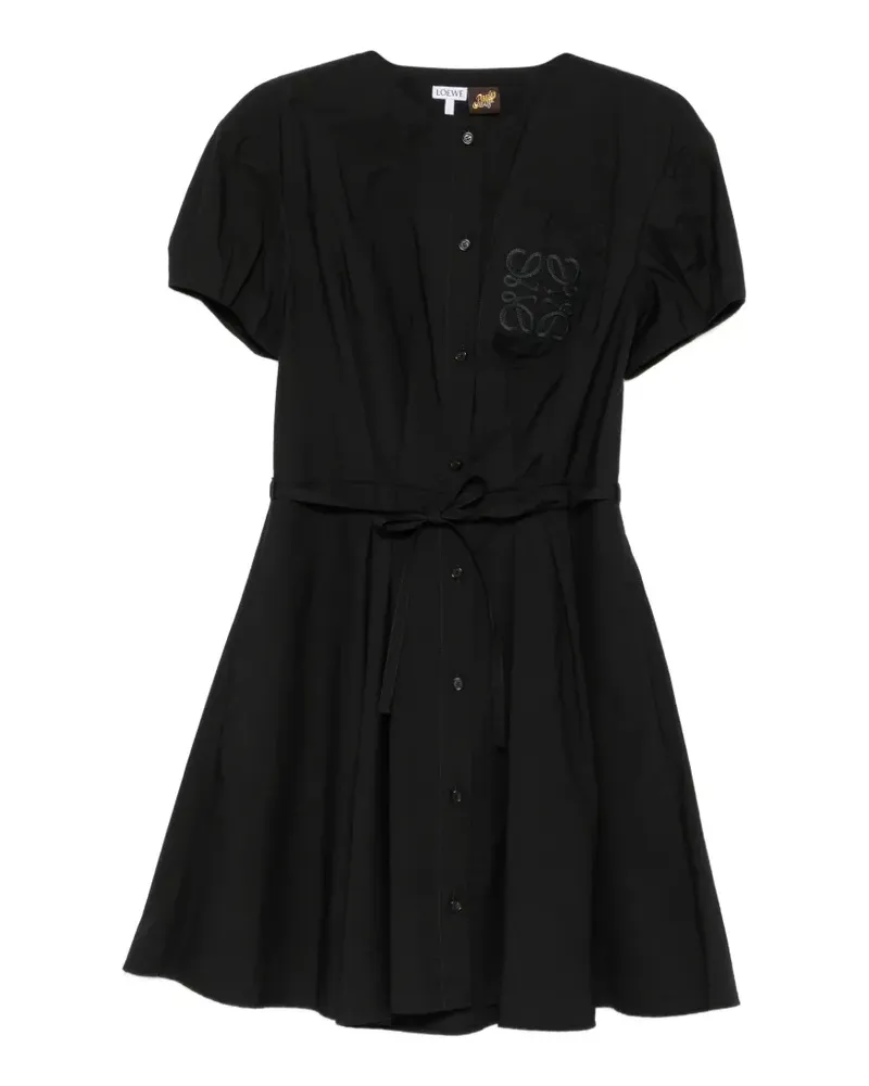 Loewe x Paula's Ibiza Anagram-embroidered belted dress - Schwarz Schwarz