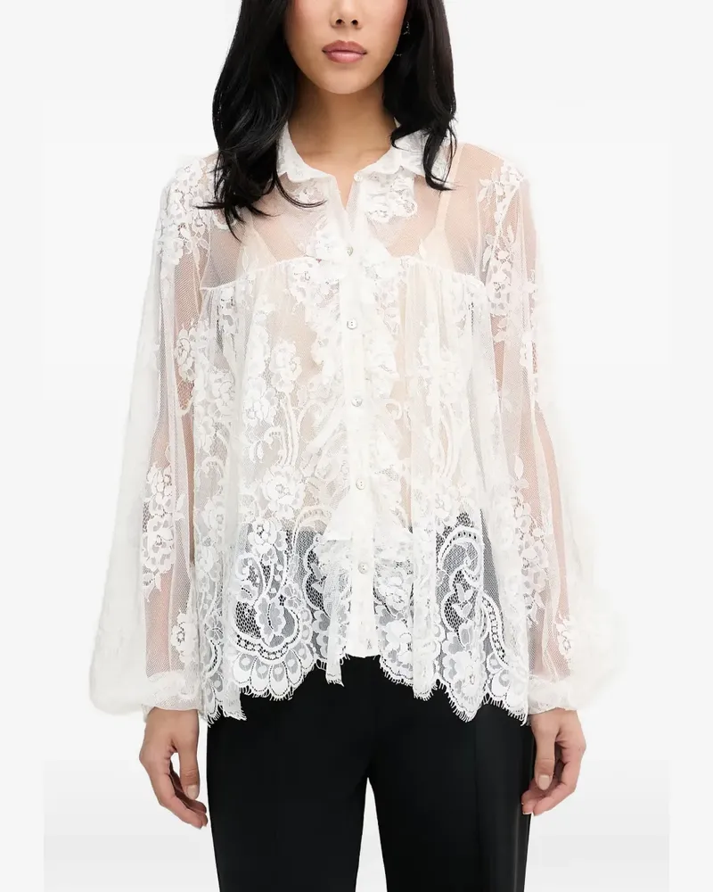 Aniye By Silva floral-embroidery blouse - Weiß Weiß