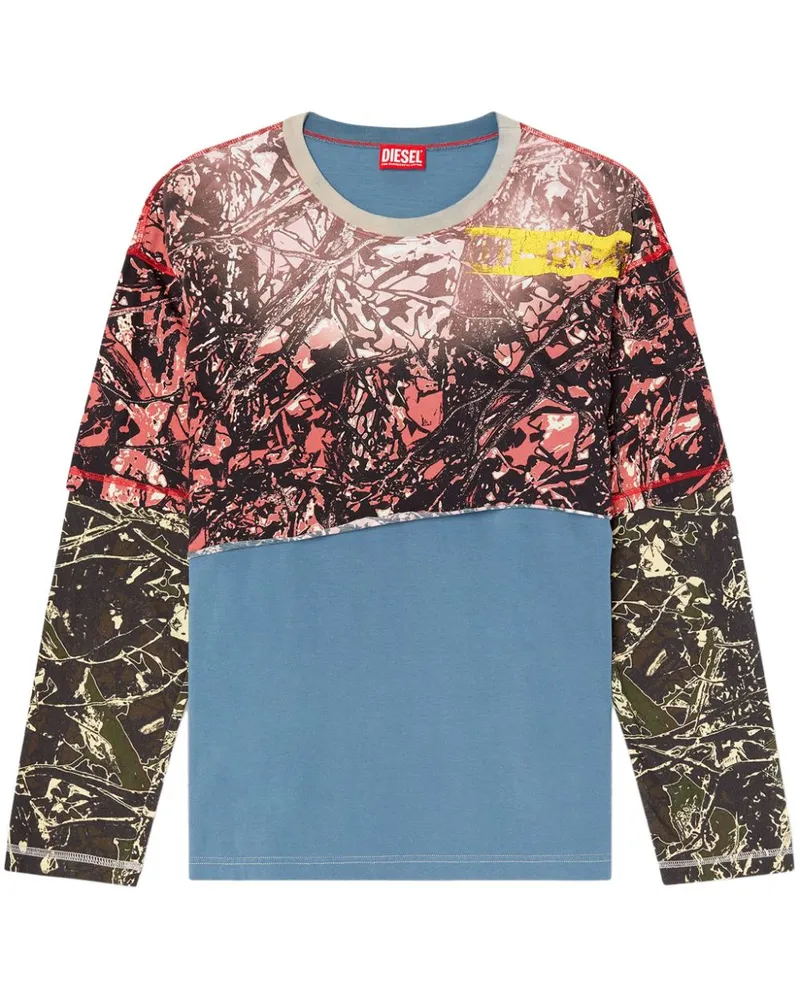 Diesel T-Besh-Camou T-Shirt - Blau Blau