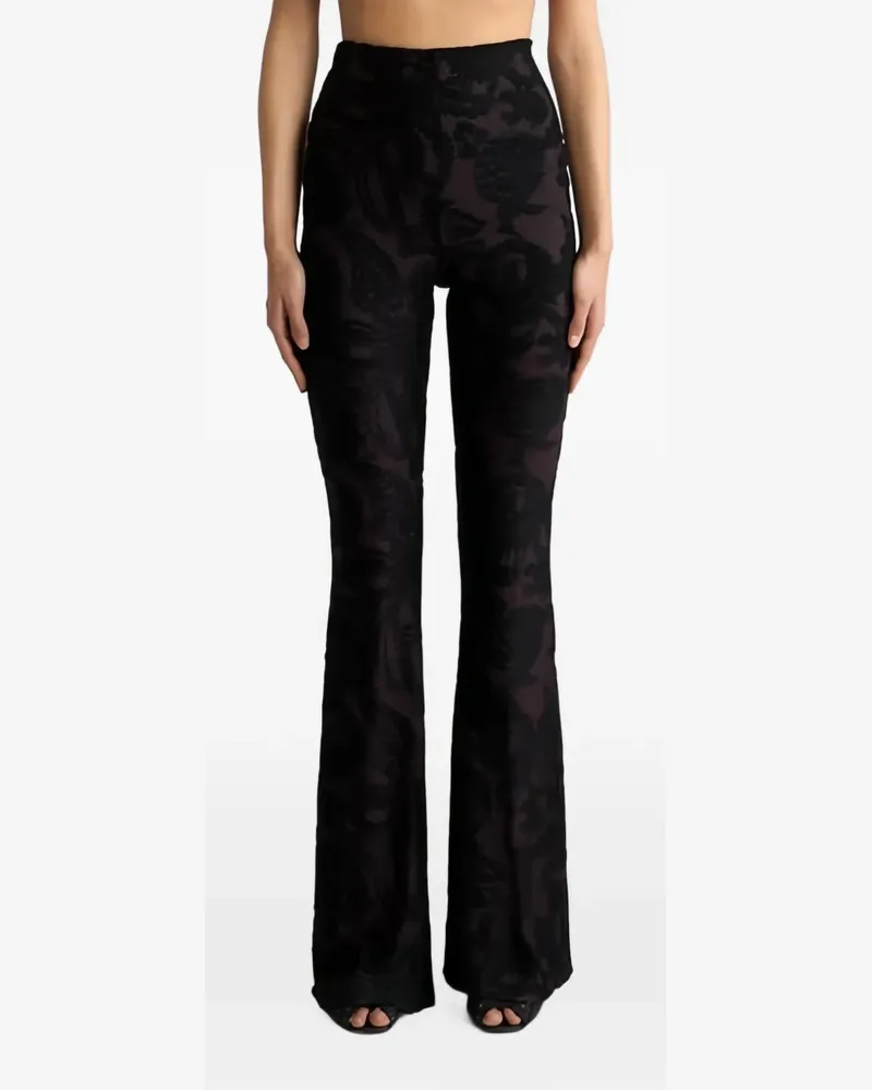 Etro Ausgestellte Hose aus Chenille-Jacquard mit Paisley-Laubmotiv - Grün Grün