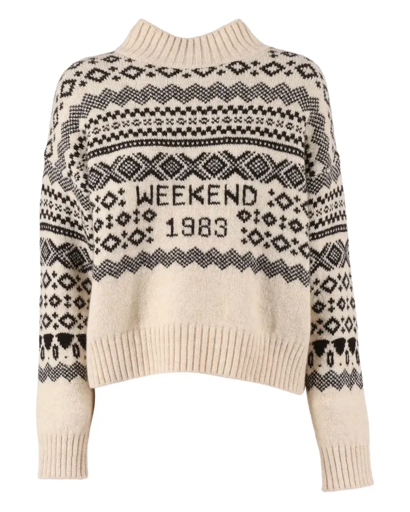 Max Mara Gemusterter Brioso1234 Pullover - Nude Nude
