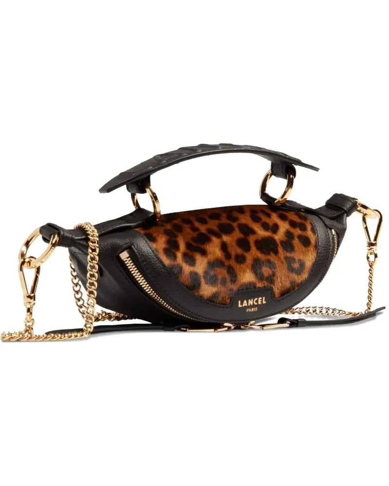 Lancel Mini Origami Umhängetasche mit Leoparden-Print - Schwarz Schwarz