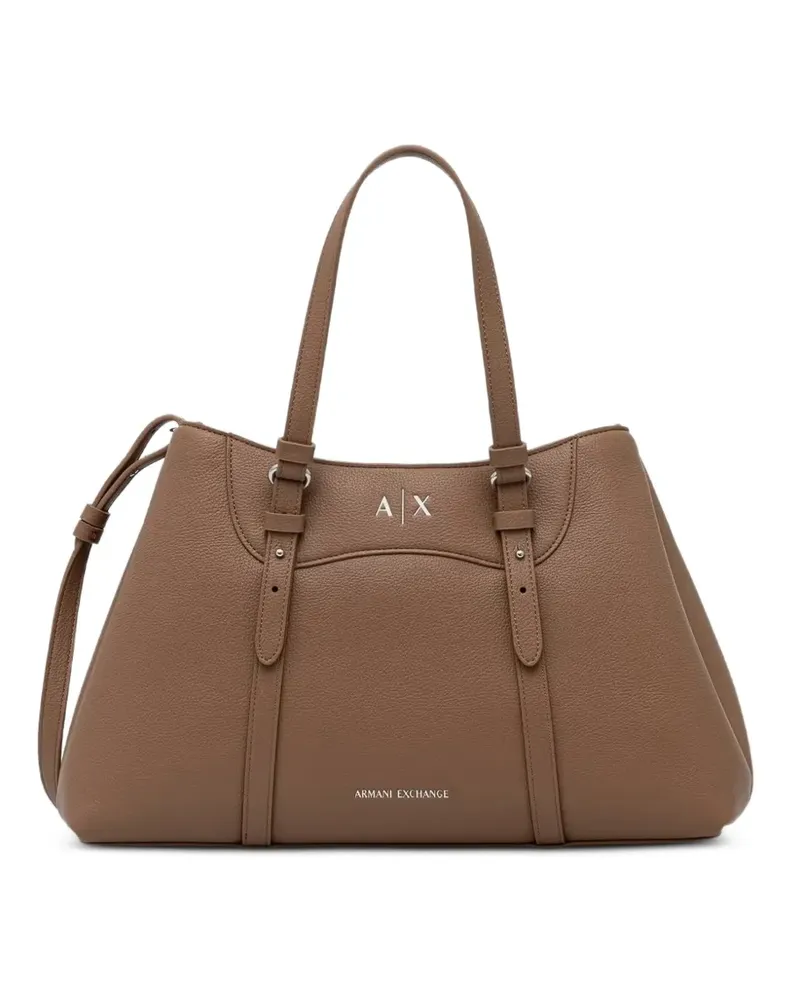 Armani Exchange Schultertasche mit gekörntem Effekt - Braun Braun