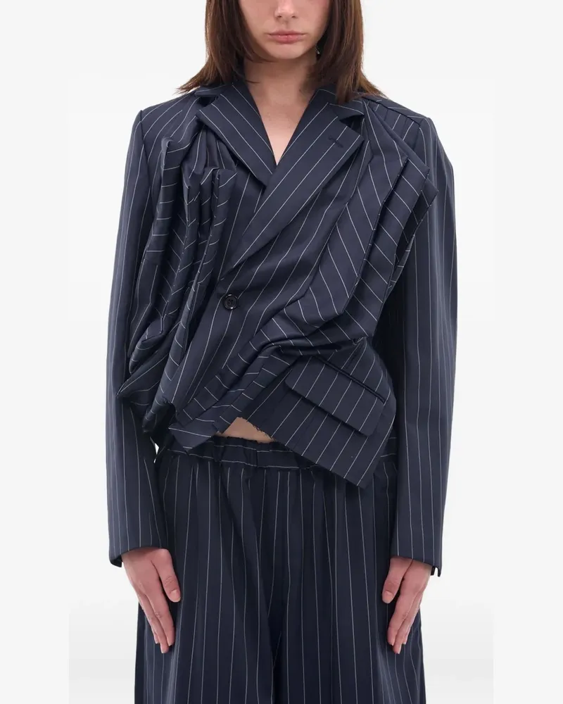 Comme des Garçons pinstripe draped jacket - Blau Blau