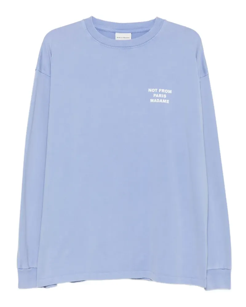 Drôle de Monsieur Langarmshirt mit Slogan-Print - Blau Blau