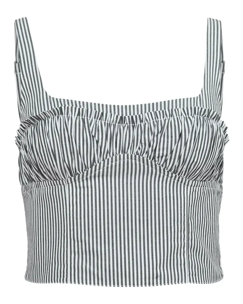 Fleur Du Mal Gestreiftes Oberteil - Schwarz Schwarz