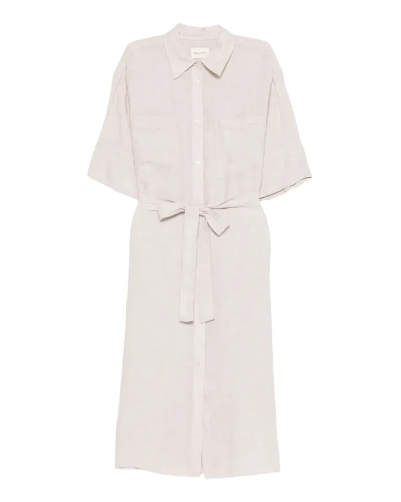 Gant Midi-Hemdkleid mit Gürtel - Nude Nude