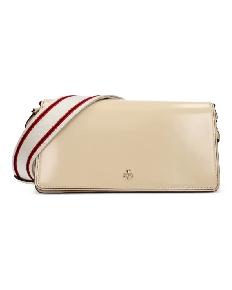 Tory Burch striped-strap leather crossbody bag - Nude Nude
