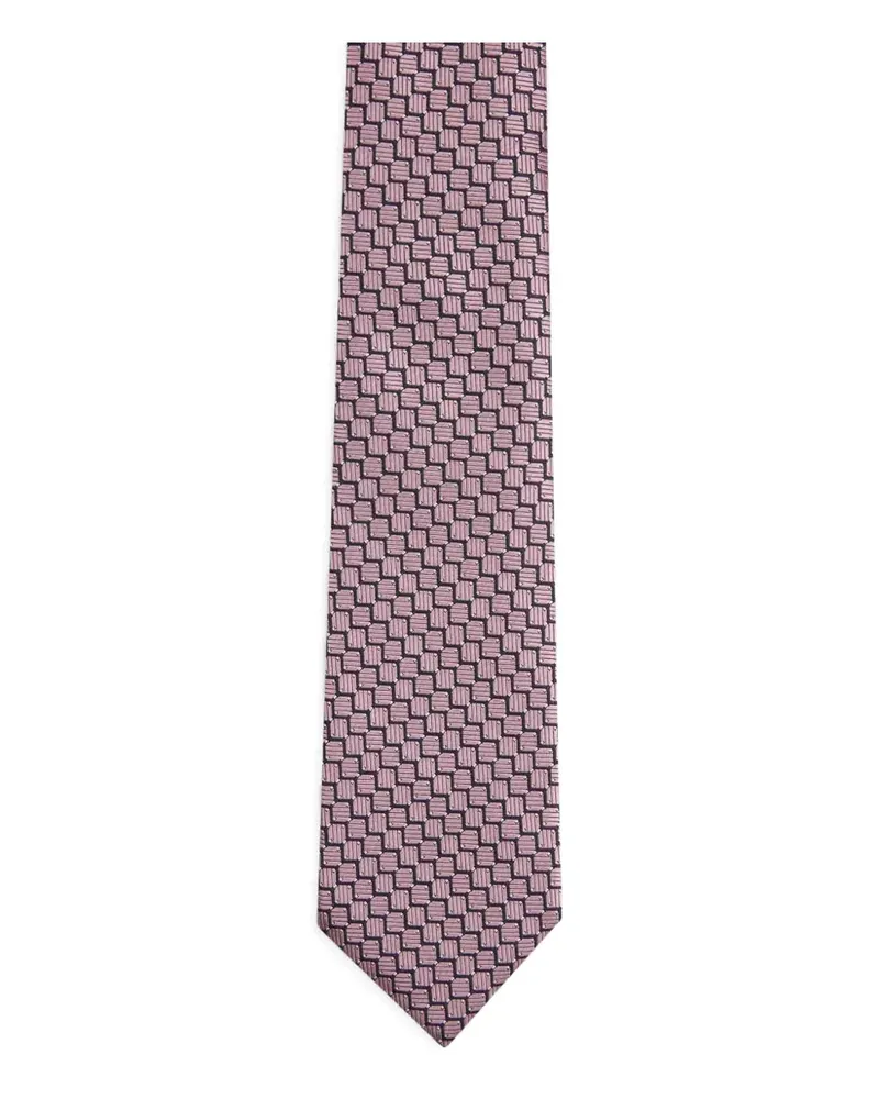 Ermenegildo Zegna Strukturierte Krawatte aus Seide - Rosa Rosa