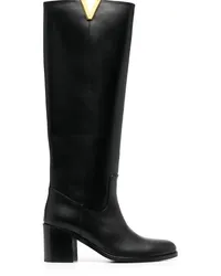 Via Roma 15 Stiefel mit Logo Schwarz