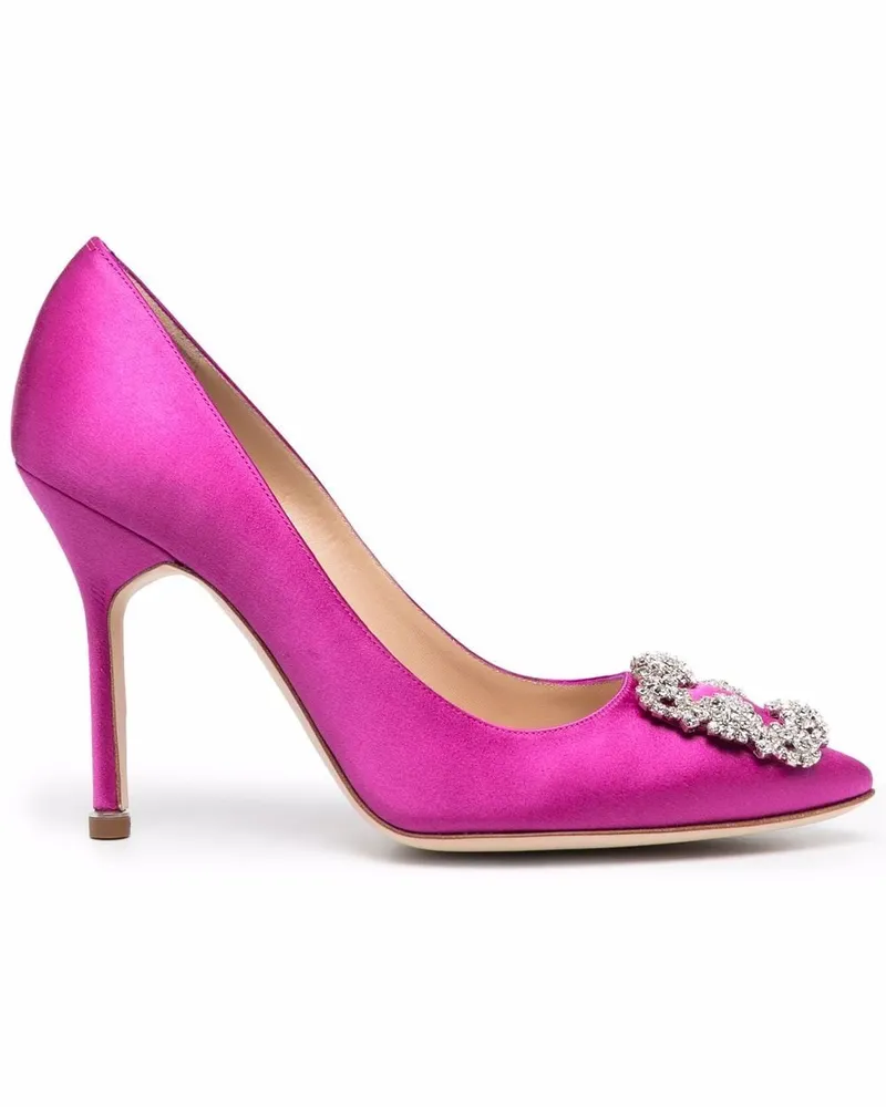 Manolo Blahnik Hangisi Pumps aus Satin - Violett Violett