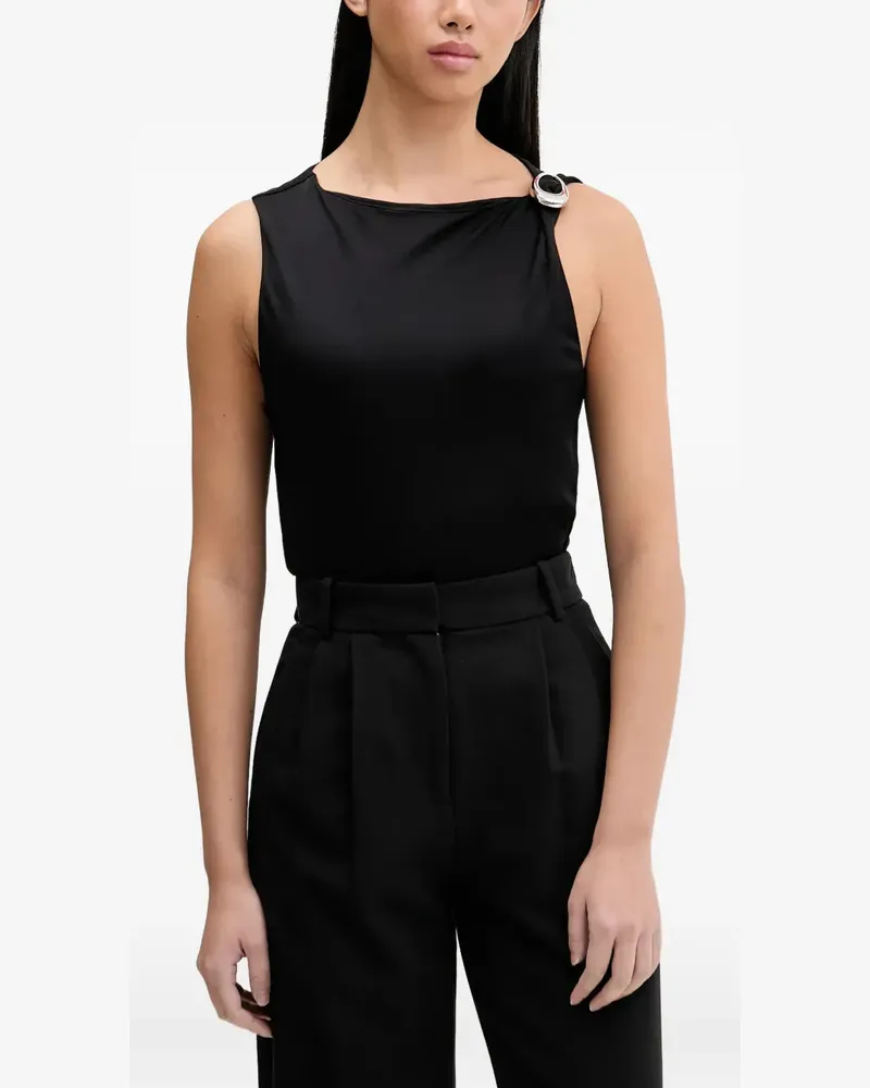 HUGO BOSS logo-buckle sleeveless top - Schwarz Schwarz