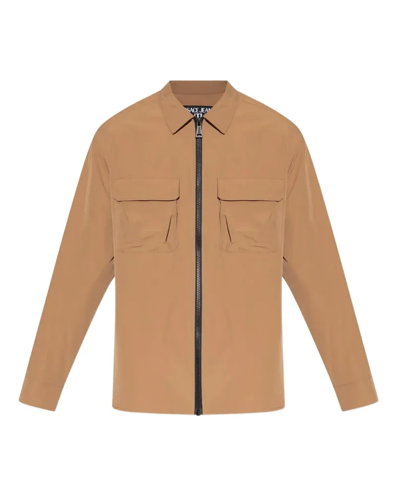 Versace Jeans Reißverschluss-Hemdjacke mit Taschendetail - Nude Nude