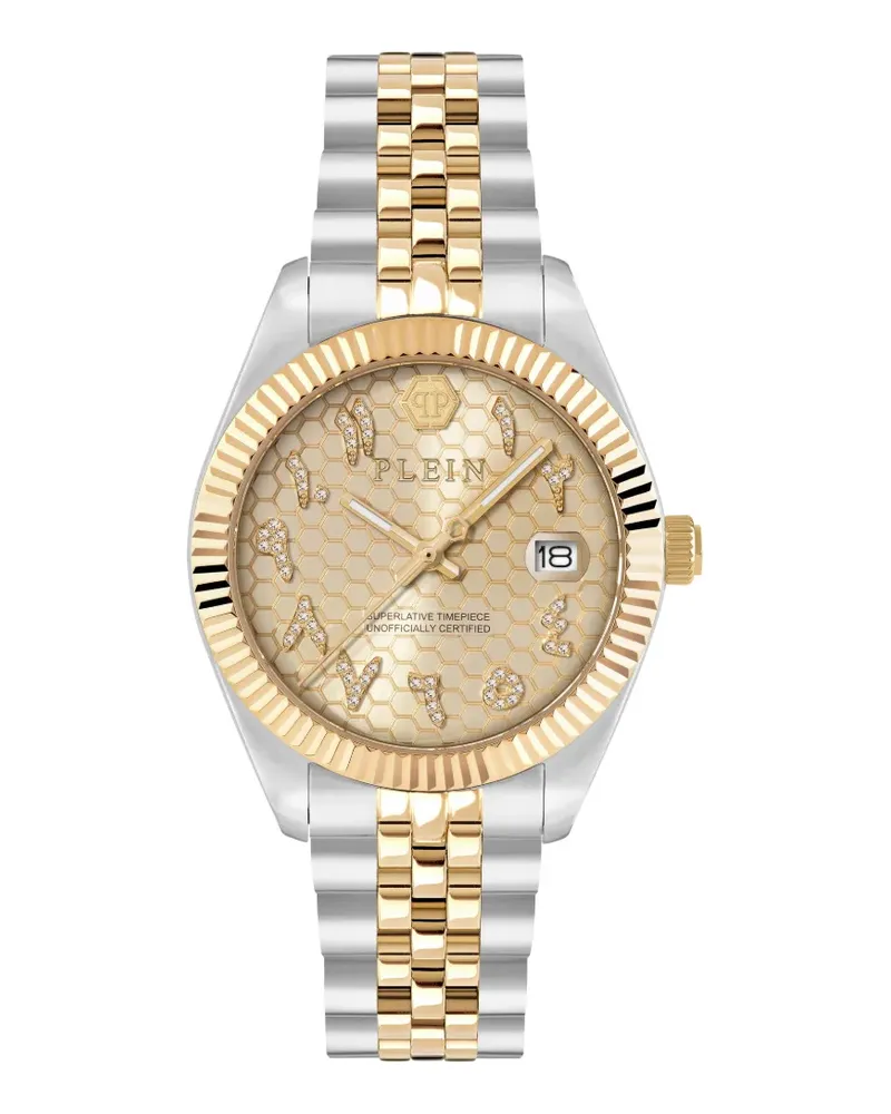 Philipp Plein Superlative crystal-embellishment 34mm watch - Gold Gold