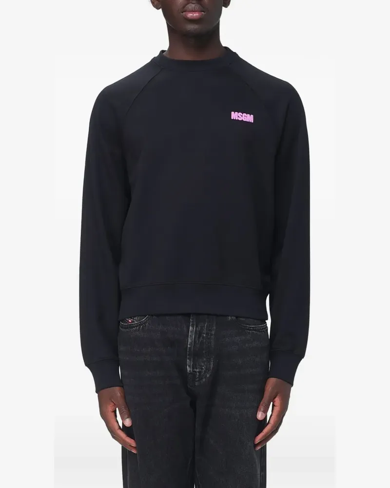 MSGM logo-print raglan-sleeve sweatshirt - Schwarz Schwarz