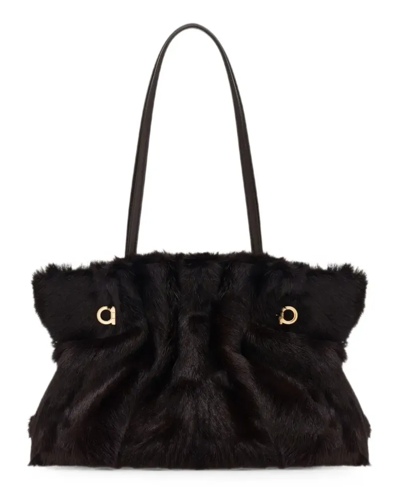Ferragamo Schultertasche mit Gancini-Detail - Braun Braun