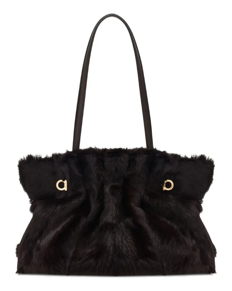 Ferragamo Schultertasche mit Gancini-Detail - Braun Braun