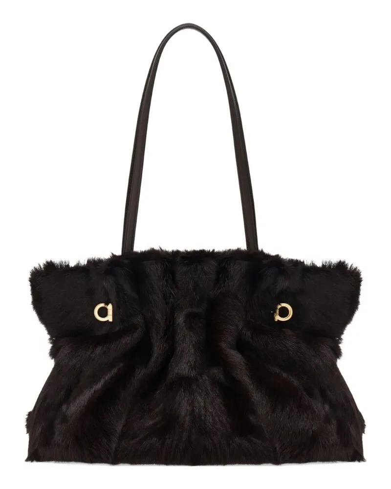 Ferragamo Schultertasche mit Gancini-Detail - Braun Braun