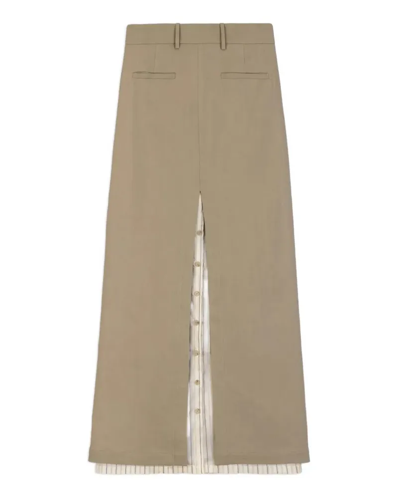 ALYSI layered front-slit maxi skirt - Grün Grün