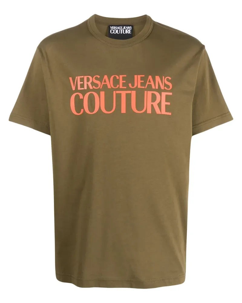 Versace Jeans T-Shirt mit Logo-Print - Grün Grün