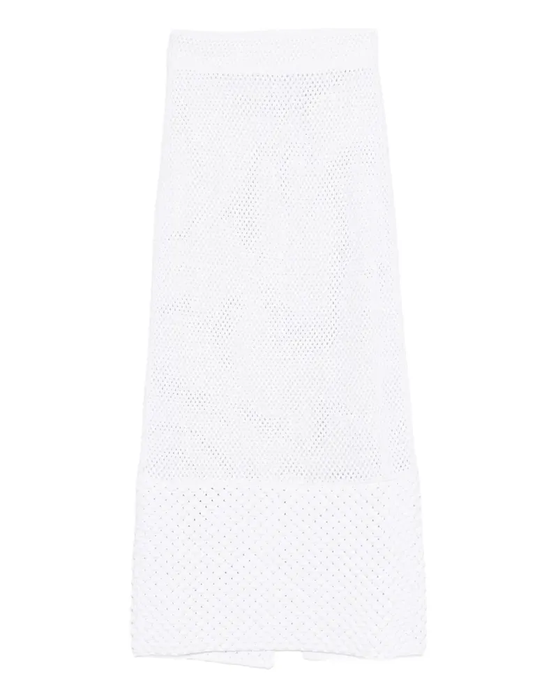 Brandon Maxwell net stitch pearl trim skirt - Weiß Weiß