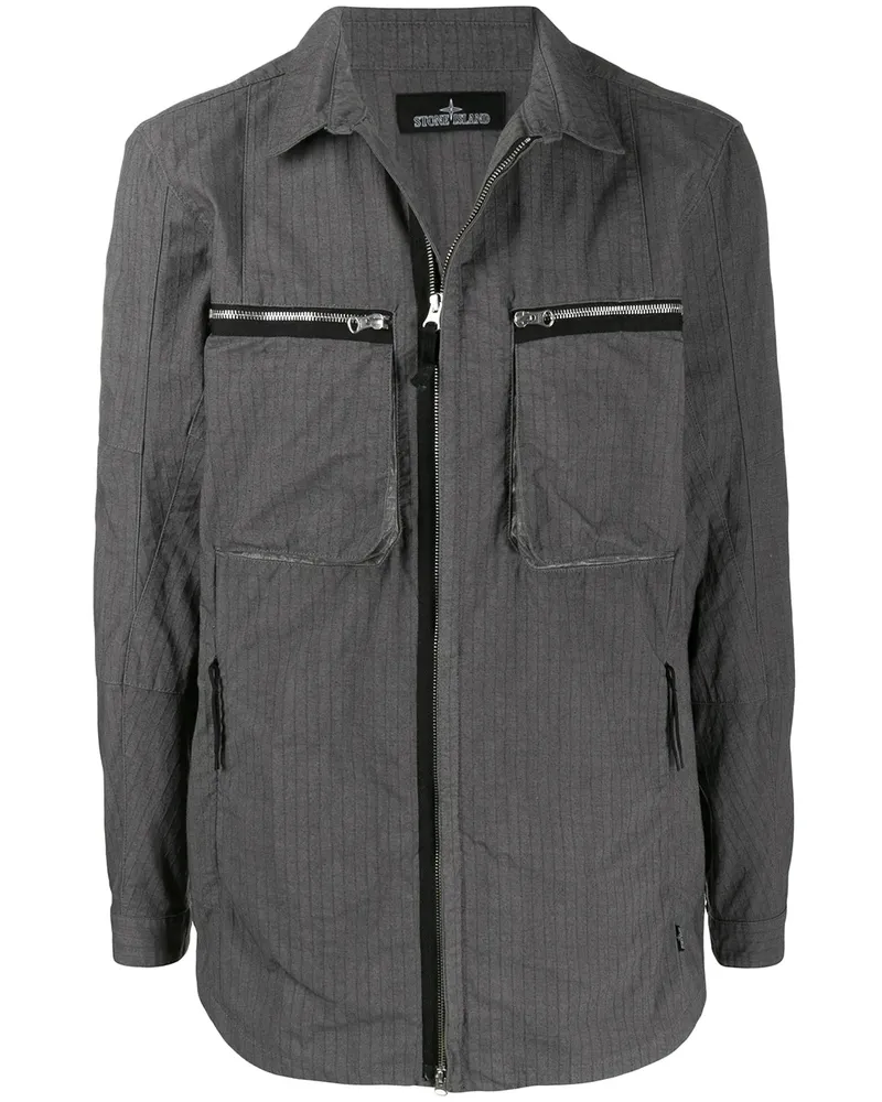 Stone Island Jacke mit Reißverschlusstaschen - Grau Grau