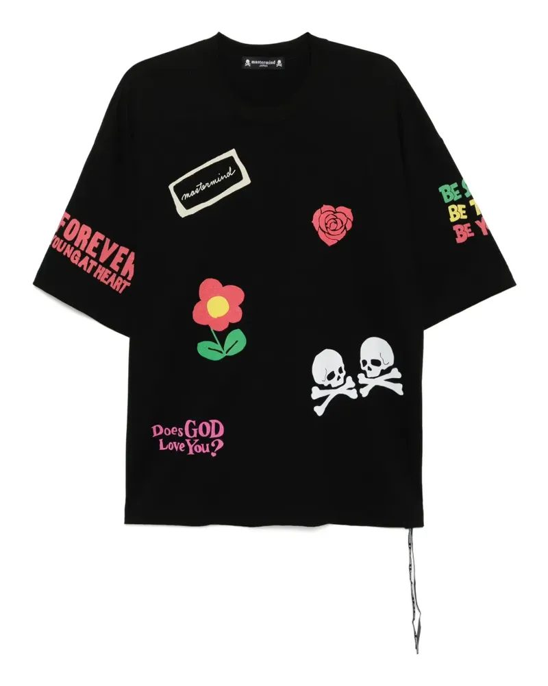 Mastermind Japan T-Shirt mit grafischem Print - Schwarz Schwarz