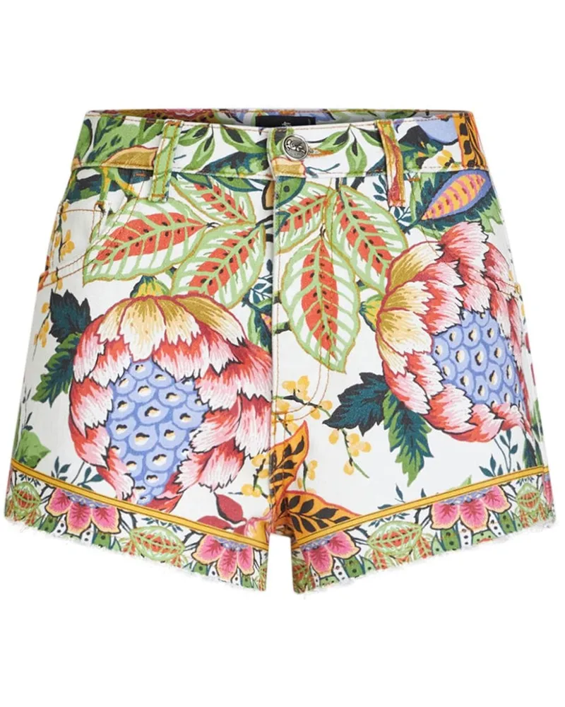 Etro Jeans-Shorts mit Bouquet-Print - Grün Grün