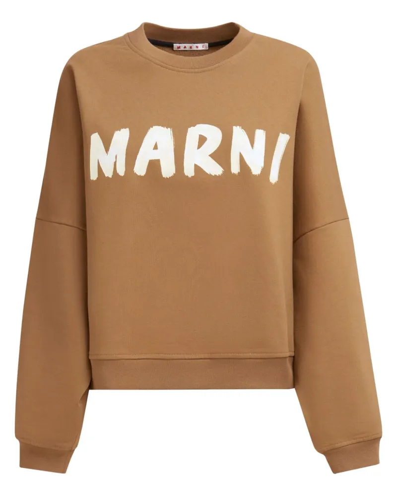 Marni Sweatshirt mit Logo-Print - Braun Braun