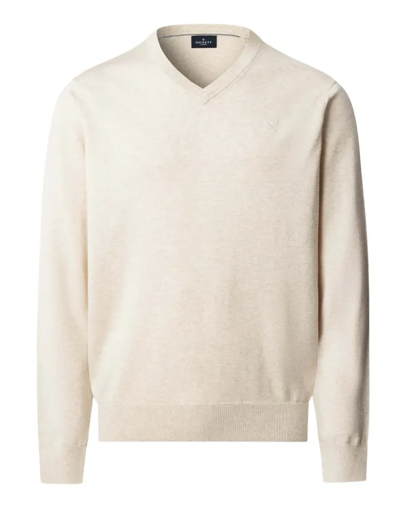 Hackett Pullover mit V-Ausschnitt und Stickerei - Nude Nude