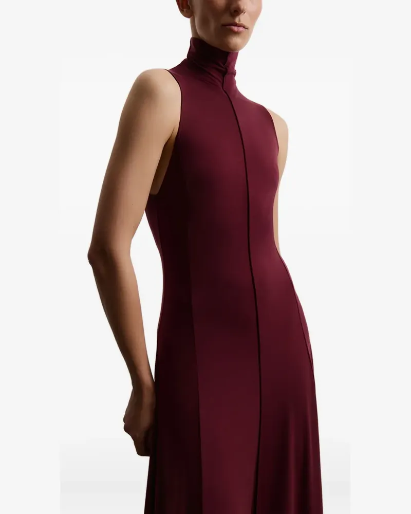 12 STOREEZ Maxikleid mit Rollkragen - Rot Rot
