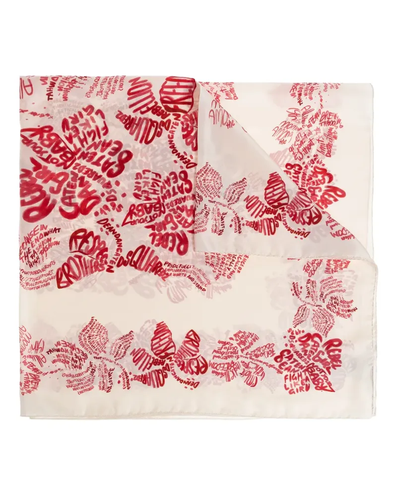 Dsquared2 Seidenschal mit Blumen-Print - Nude Nude