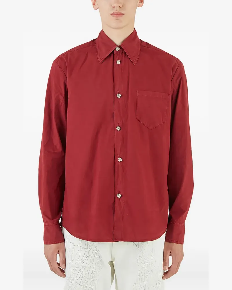 Namacheko button-fastening long-sleeve shirt - Rot Rot