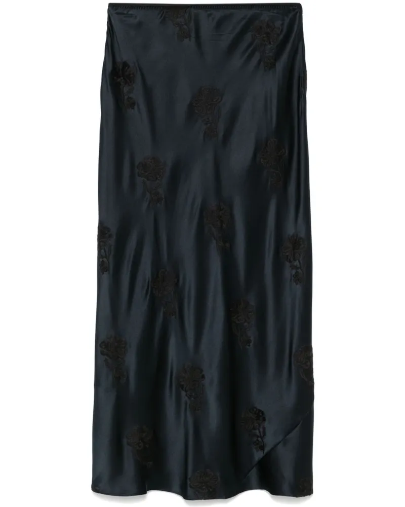 Dorothee Schumacher Midirock mit Blumenstickerei - Blau Blau
