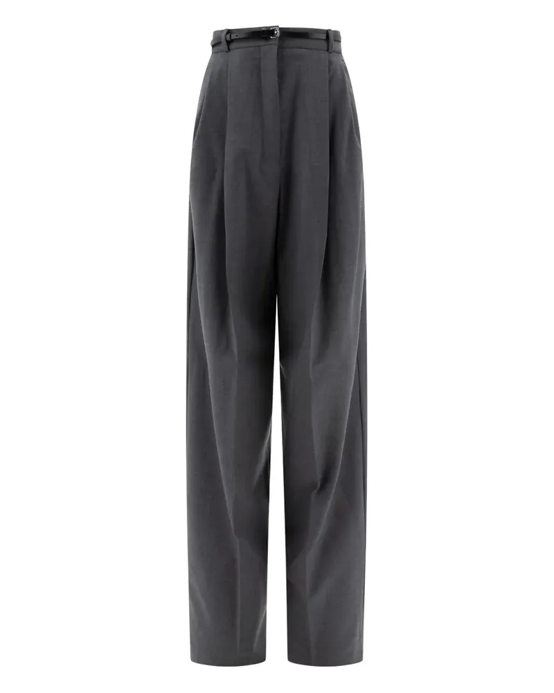 Max Mara Bundfaltenhose mit Gürtel - Grau Grau