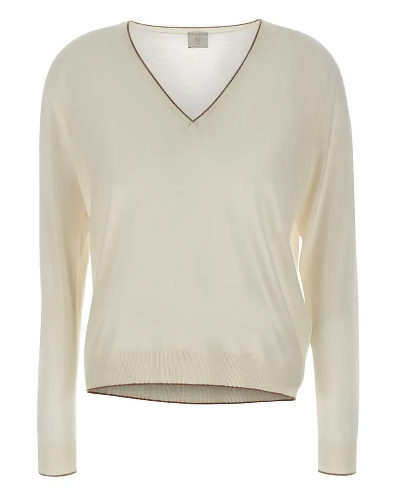 Eleventy Pullover mit gerippten Abschlüssen - Weiß Weiß