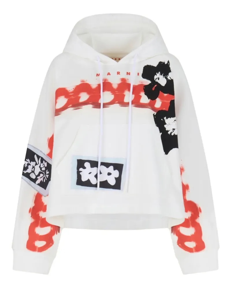 Marni Hoodie mit grafischem Print - Weiß Weiß