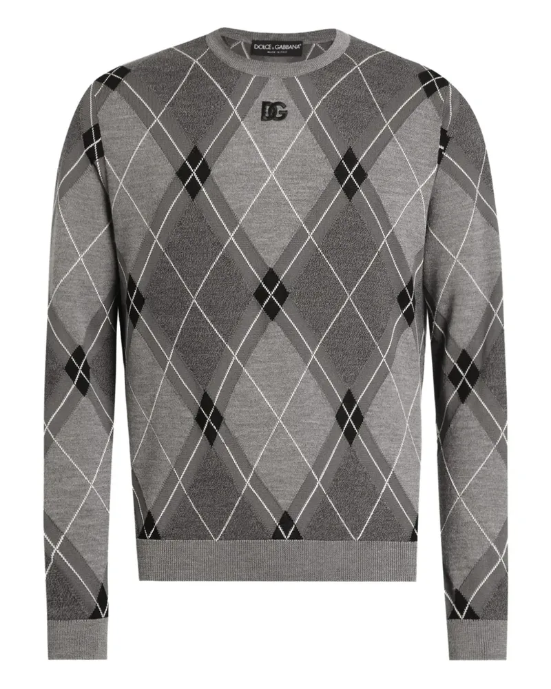 Dolce & Gabbana Pullover mit Argyle-Muster - Grau Grau