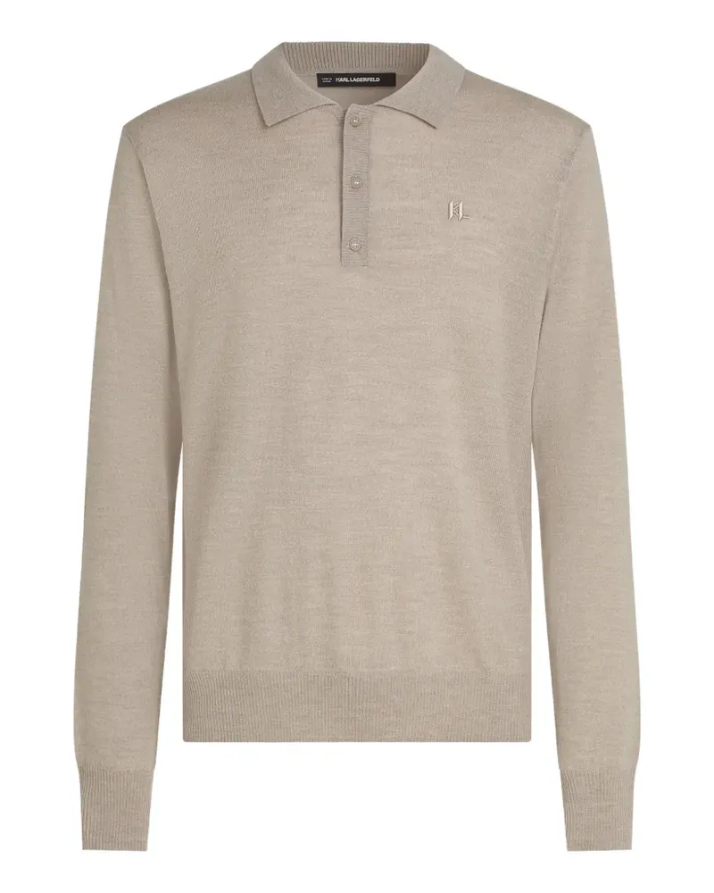 Karl Lagerfeld long-sleeved polo shirt - Nude Nude