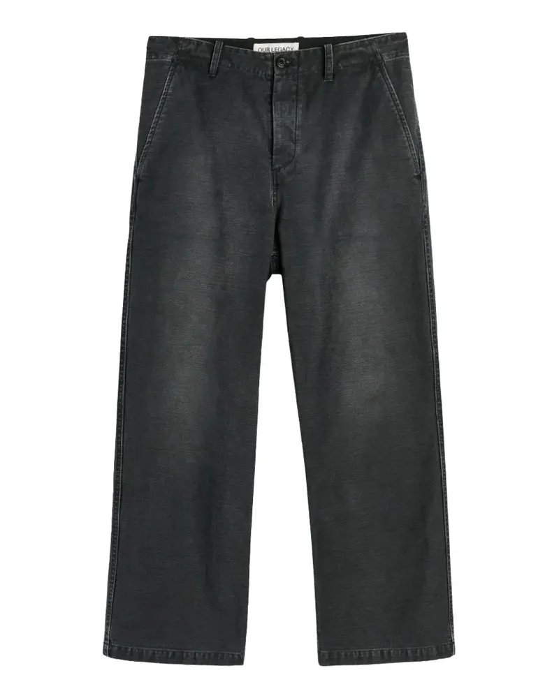 Our Legacy Ausgeblichene Rig Satinhose - Schwarz Schwarz