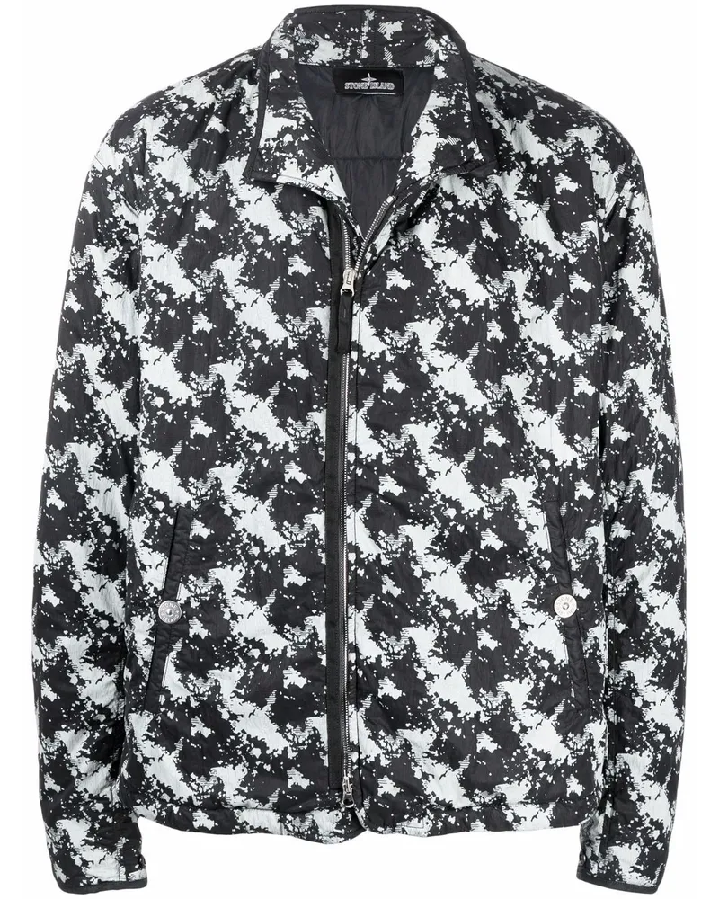 Stone Island Bomberjacke mit grafischem Print - Schwarz Schwarz