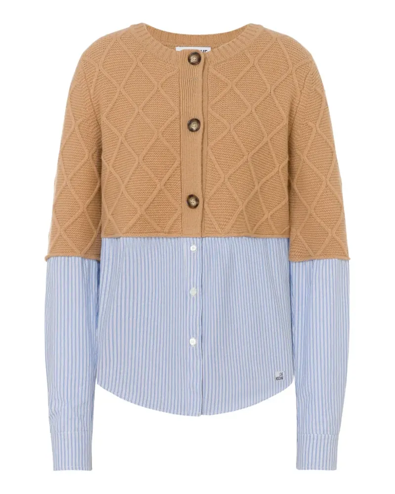 Moschino diamond-quilted layered sweater - Nude Nude