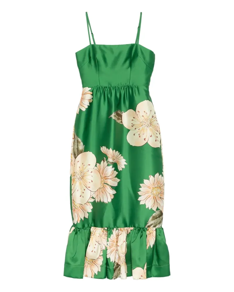 ALEMAIS Midikleid mit Blumen-Print - Grün Grün