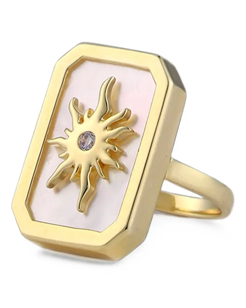 Eshvi sun mother-of-pearl ring - Weiß Weiß
